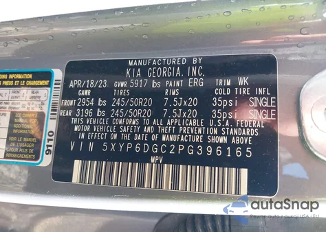 2023 Kia Telluride S z USA, uszkodzony, nr VIN 5XYP6DGC2PG396165